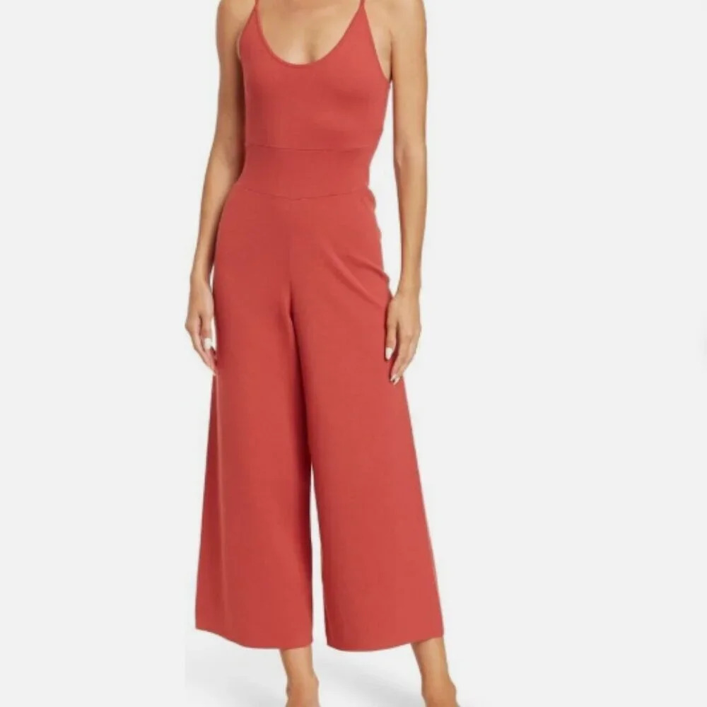Silas Crop Wide-leg Jumpsuit In Lipstick small/petite